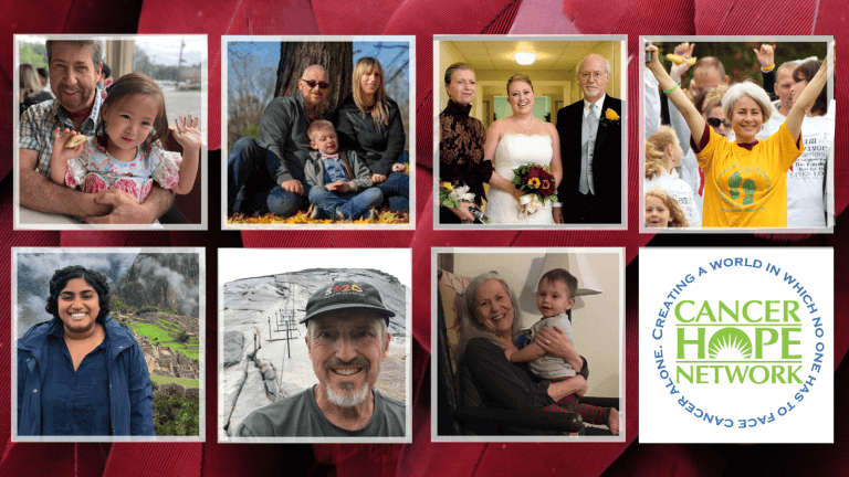 photo cubes of cancer caregiver volunteers.